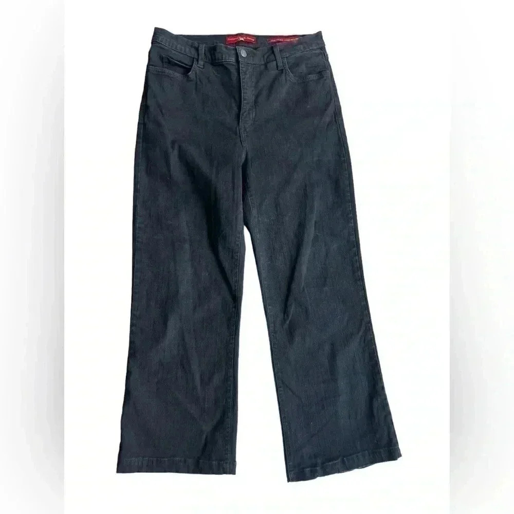 NYDJ Not Your Daughters Jeans Tummy Tuck Red Label Bootcut Black Denim Size 10